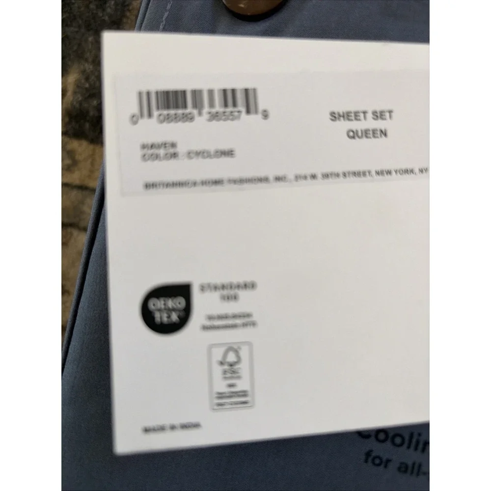 New UGG Haven Queen Sheet Set 4 PCS Cooling Technology Bright Cyclone Blue